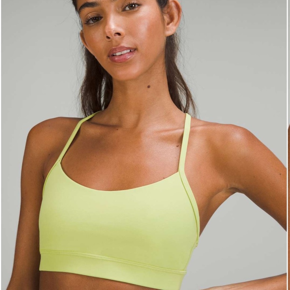 NWT Lululemon Flow Y Nulu Longline Bra. Size 8 A-C Cup. Color- Wasabi
